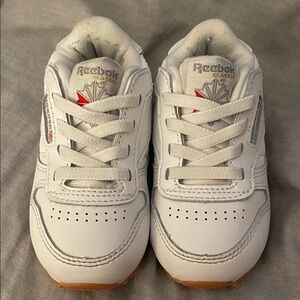 Reebok Kids White Sneakers with Red Accent